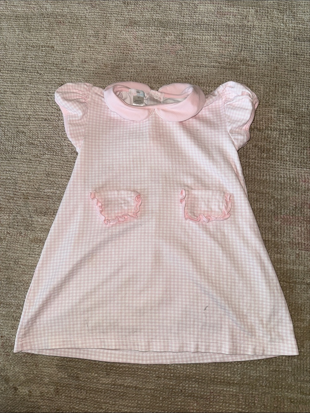 Pink Gingham Peter Pan Collar Kids Dress